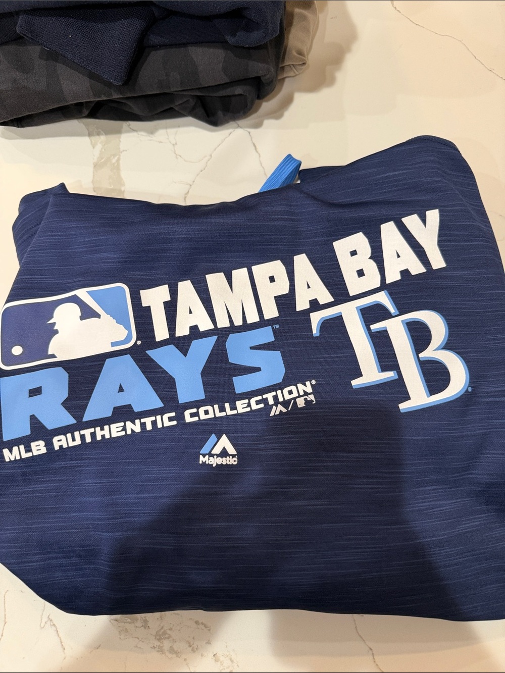 Tampa Bay Rays Majestic Navy Sweatshirt (Medium)